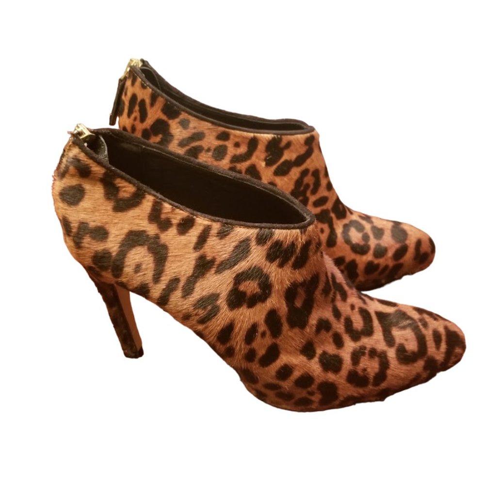 EUC | L.K. Bennett London | Calf Hair | Brown/Tan/Black | Ankle Booties | EU 39
